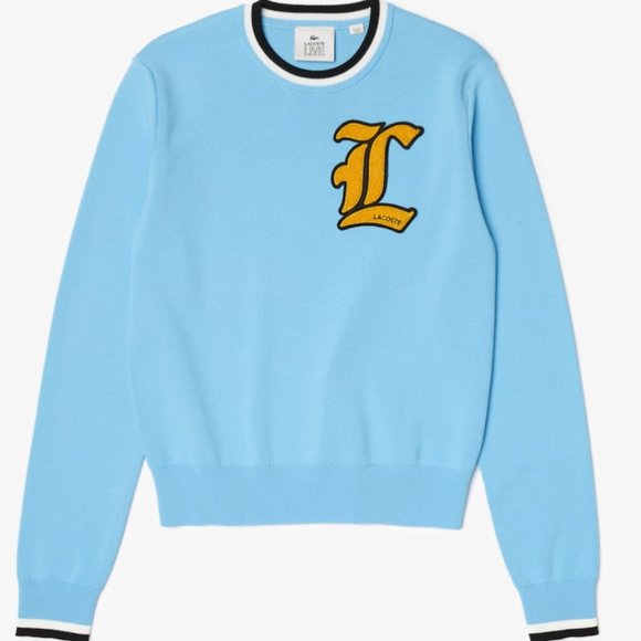 Lacoste Sweaters - LACOSTE WOMEN’S LIVE CREW NECK BADGE COTTON SWEATER